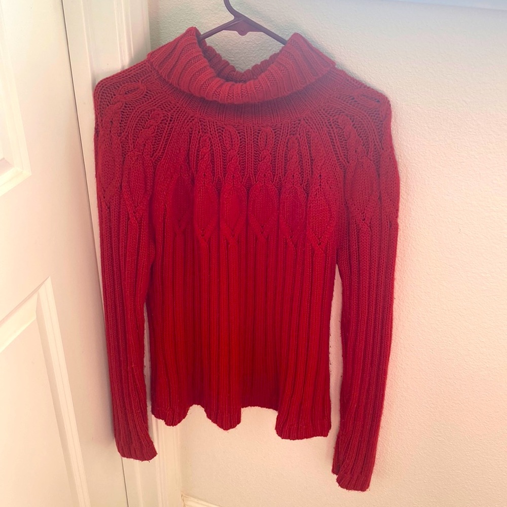 St. Johns Bay red turtleneck sweater